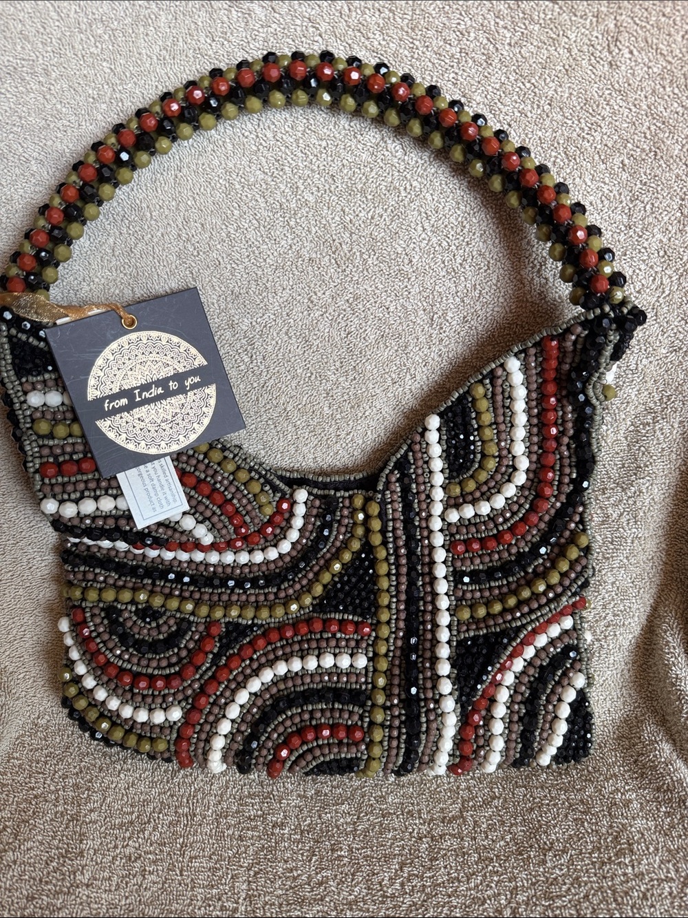 Beaded Multicolor Shoulder Bag -